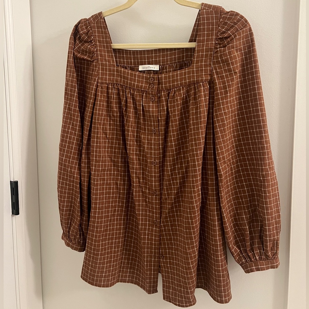 Rust Checkered Chesapeake Blouse